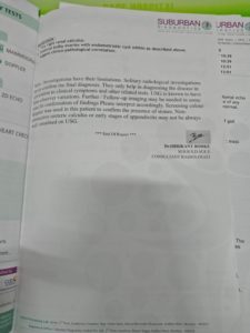 2 Large Endometriotic Cyst in Ovary measuring 3.8 x 3.6 x 2.2cms and 2.5 x 2.3 x 1.6cms - Before Treatment - Page 2