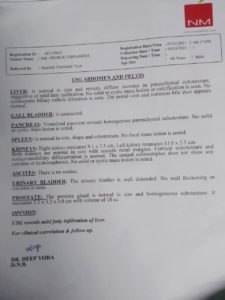 Gall Bladder Stone Cured with Homeopathic medicines USG report -After Treatment 